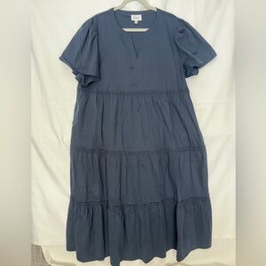 Heyson Women's Navy Tiered Maxi Dress NWOT SIZE 2XL